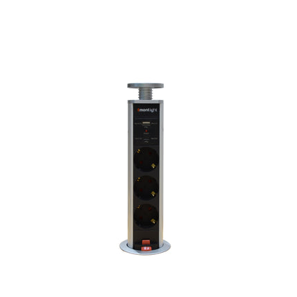 Prizë Tavoline 3 X 220V USB+ TYPE C  | Grey |