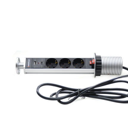Prizë Tavoline 3 X 220V USB+ TYPE C  | Grey |
