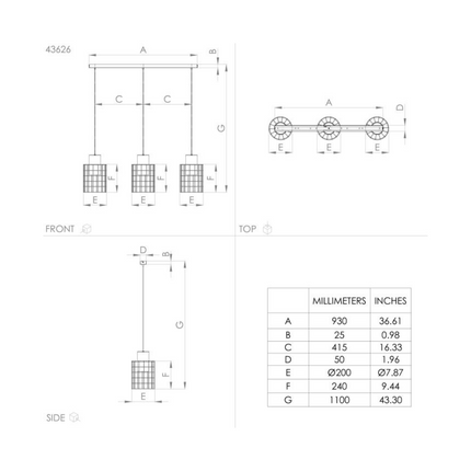 Ndriçues Austriak 3xE27 | MILLIGAN |