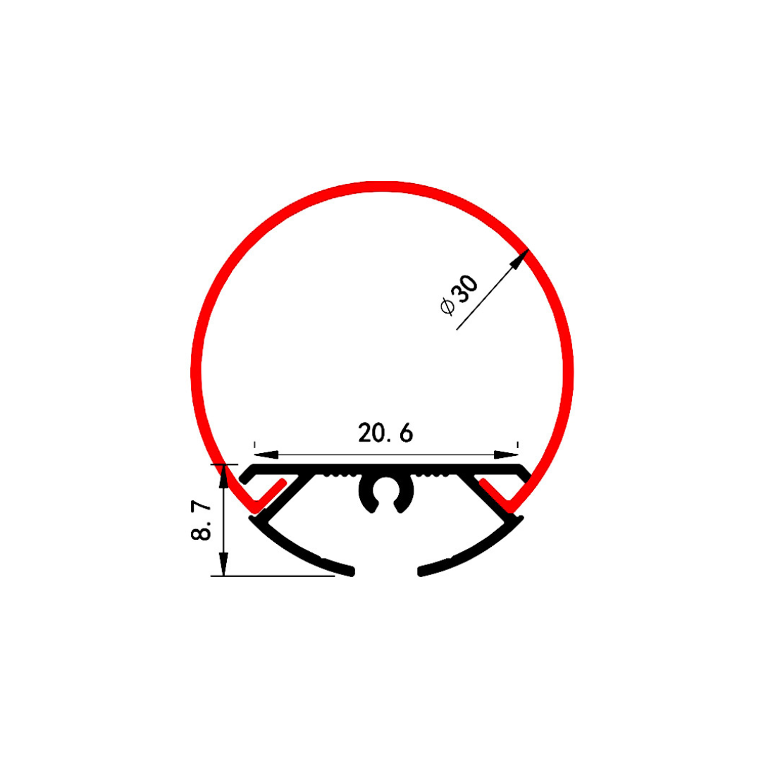 Proces Rrethor Profil Alumini Rrethor XT-290 3M – Montel Lighting